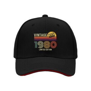 Vintage 1980 Limited Edition Men's Baseball Cap Retro Gift