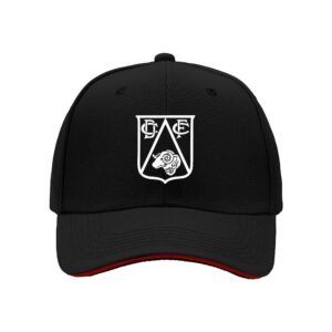 Black Baseball Cap with White Crest Logo Men's Women's Gift Hat