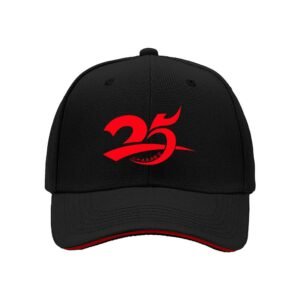 25th Anniversary Men's Baseball Cap Red Logo Gift Hat