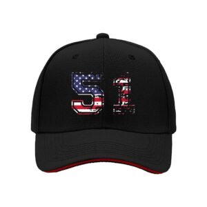 American Flag 51 Men's Baseball Cap Patriotic Gift Hat