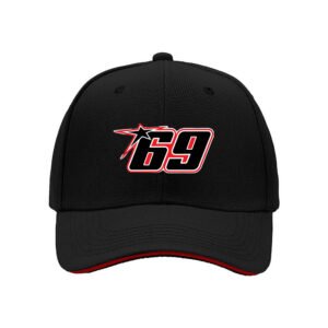 69 Star Logo Men's Baseball Cap Black Red Design Gift Hat