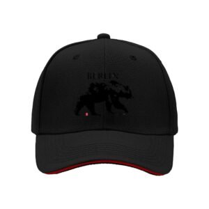 Berlin Bear Men's Baseball Cap Black Red Trim Gift Wear
