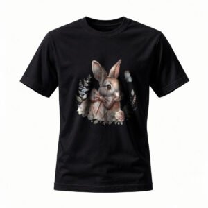 Rabbit Floral Design Men's T-Shirt Gift for Nature Lovers