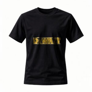 DeWalt Logo T-Shirt Men's Black Gold Print Workwear Gift