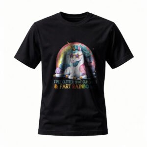 Unicorn Fart Rainbow Glitter Cupcakes T-Shirt Men's Women's Funny Gift
