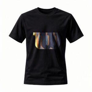 Black T-Shirt with Colorful Abstract Logo Design for Men and Women