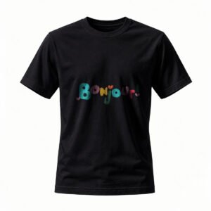 Bonjour Colorful Print Men's T-Shirt Casual Wear Gift Idea