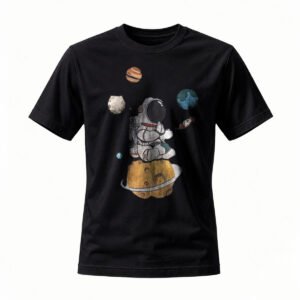 Astronaut Floating on Planet Space Design T-Shirt