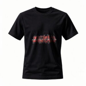 Black T-Shirt with Red Flame Graphic Design for Men and Women Casual Wear Gift Idea
