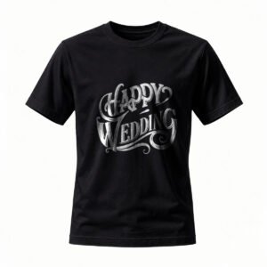 Happy Wedding Silver Print Men's T-Shirt