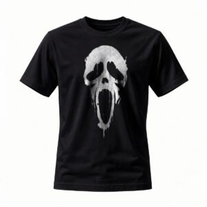 Scream Ghost Face T-Shirt Men's Horror Movie Tee Black Cotton