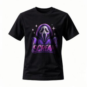 Scream Ghost Purple Glow T-Shirt Men Women Horror Movie Fan Tee