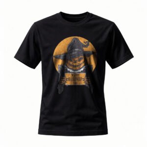 Halloween Pumpkin Skull Witch Hat T-Shirt Men's Women's Party Costume Tee