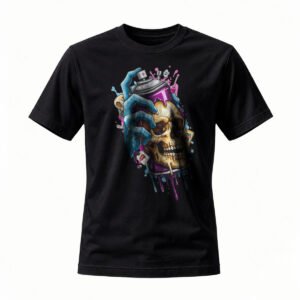 Skull Spray Paint Art Men's T-Shirt Streetwear Graphic Tee