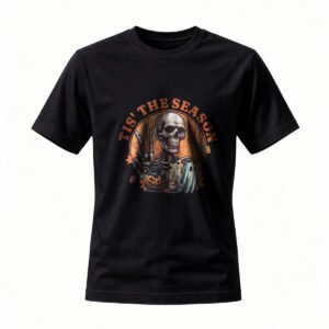 Tis The Season Halloween Skeleton T-Shirt Men's Women's Funny Spooky Tee