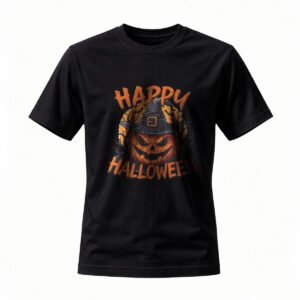 Happy Halloween Pumpkin Witch Hat T-Shirt Men Women Spooky Party Tee