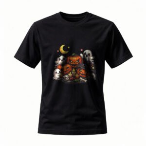 Halloween Pumpkin Ghosts T-Shirt Men Women Spooky Party Tee