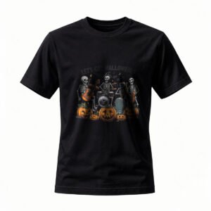 Halloween Skeleton Band T-Shirt Funny Spooky Music Design