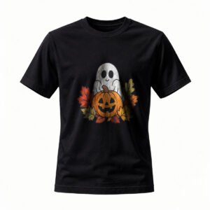 Halloween Ghost Pumpkin T-Shirt Men Women Cute Fall Halloween Tee