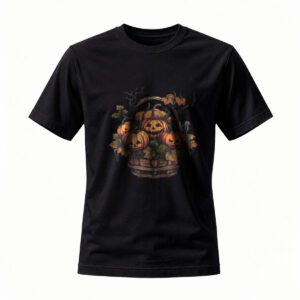 Halloween Pumpkin Basket T-Shirt Men Women Spooky Fall Design