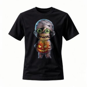 Halloween Mummy Pumpkin T-Shirt Men's Women's Funny Costume Tee