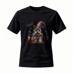 Halloween Yorkie Witch Dog T-Shirt for Men / Women Funny Pet Lover Gift