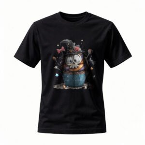 Halloween Witch Cupcake T-Shirt Men Women Spooky Cute Design