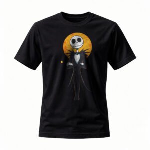 Jack Skellington T-Shirt Men's Halloween Costume Tee Dark Fantasy Design