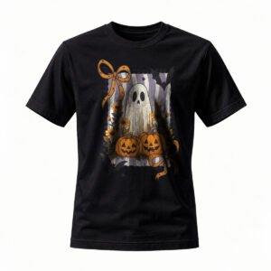 Halloween Ghost Pumpkin T-Shirt for Men / Women Funny Party Costume Tee