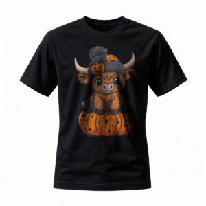 Cute Highland Cow Halloween T-Shirt for Men / Women