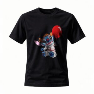 Stitch Clown Design T-Shirt for Men / Women Fun Cartoon Tee