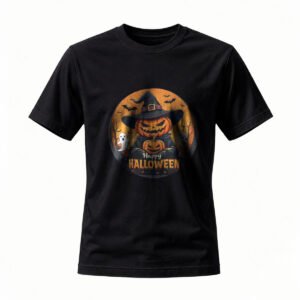 Halloween Pumpkin Witch T-Shirt for Men / Women Spooky Party Costume Tee