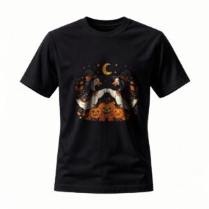 Halloween Duck Witch T-Shirt Men Women Funny Pumpkin Design