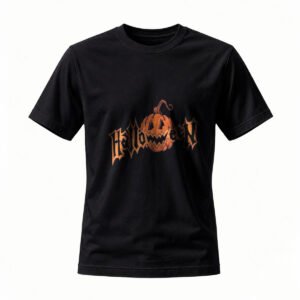 Halloween Pumpkin T-Shirt Men Women Black Gothic Design