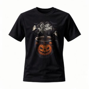 Halloween Good Morning Pumpkin Coffee T-Shirt for Men / Women