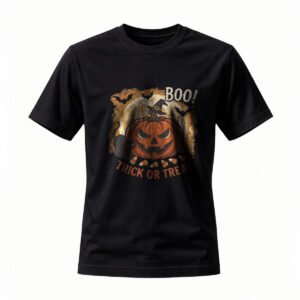 Halloween Pumpkin T-Shirt BOO Trick or Treat Men's Women's Tee
