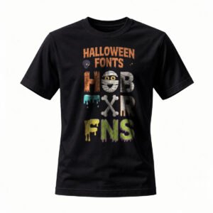 Halloween Fonts T-Shirt Men Women Spooky Design Party Gift