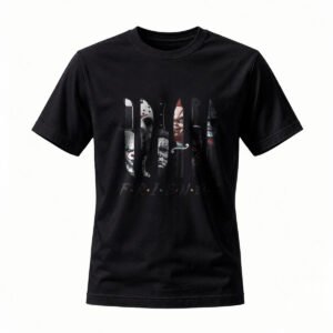 Horror Icons T-Shirt Men Women Halloween Party Gift Black Tee