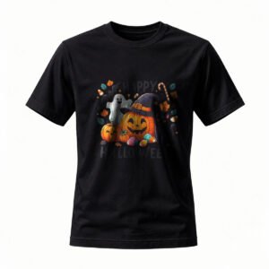 Halloween Pumpkin Ghost T-Shirt Men Women Funny Party Costume Tee