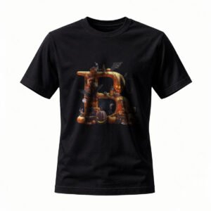 Halloween Letter B T-Shirt Men Women Spooky Pumpkin Bat Design