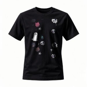 Halloween Skull Ghost T-Shirt Men Women Spooky Fun Party Tee