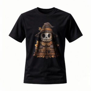 Halloween Skeleton Scarecrow T-Shirt Men's Women's Spooky Costume Tee