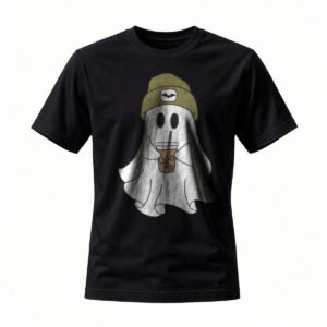 Funny Ghost with Coffee T-Shirt for Men / Women Halloween Gift