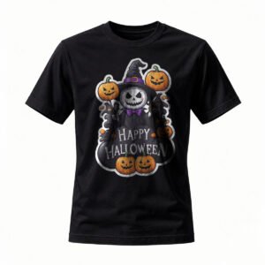 Halloween Skeleton Witch T-Shirt Men Women Happy Halloween Costume Tee