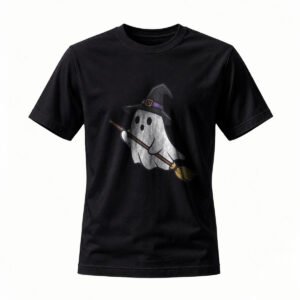 Cute Ghost Witch T-Shirt Halloween Funny Tee for Men / Women