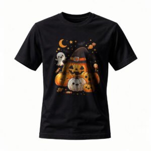 Halloween Pumpkin Ghost T-Shirt Men Women Cute Halloween Tee