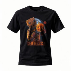 Halloween Scarecrow Pumpkin T-Shirt Men's Women's Spooky Costume Tee