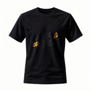 Trick or Treat Halloween T-Shirt for Men / Women Black Gold Design