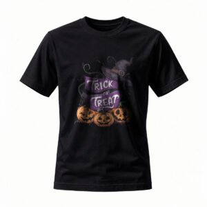 Halloween Trick or Treat Pumpkin Witch Hat T-Shirt for Men / Women
