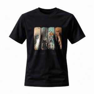 Halloween Ghost Cat Skeleton T-Shirt for Men / Women Spooky Season Tee